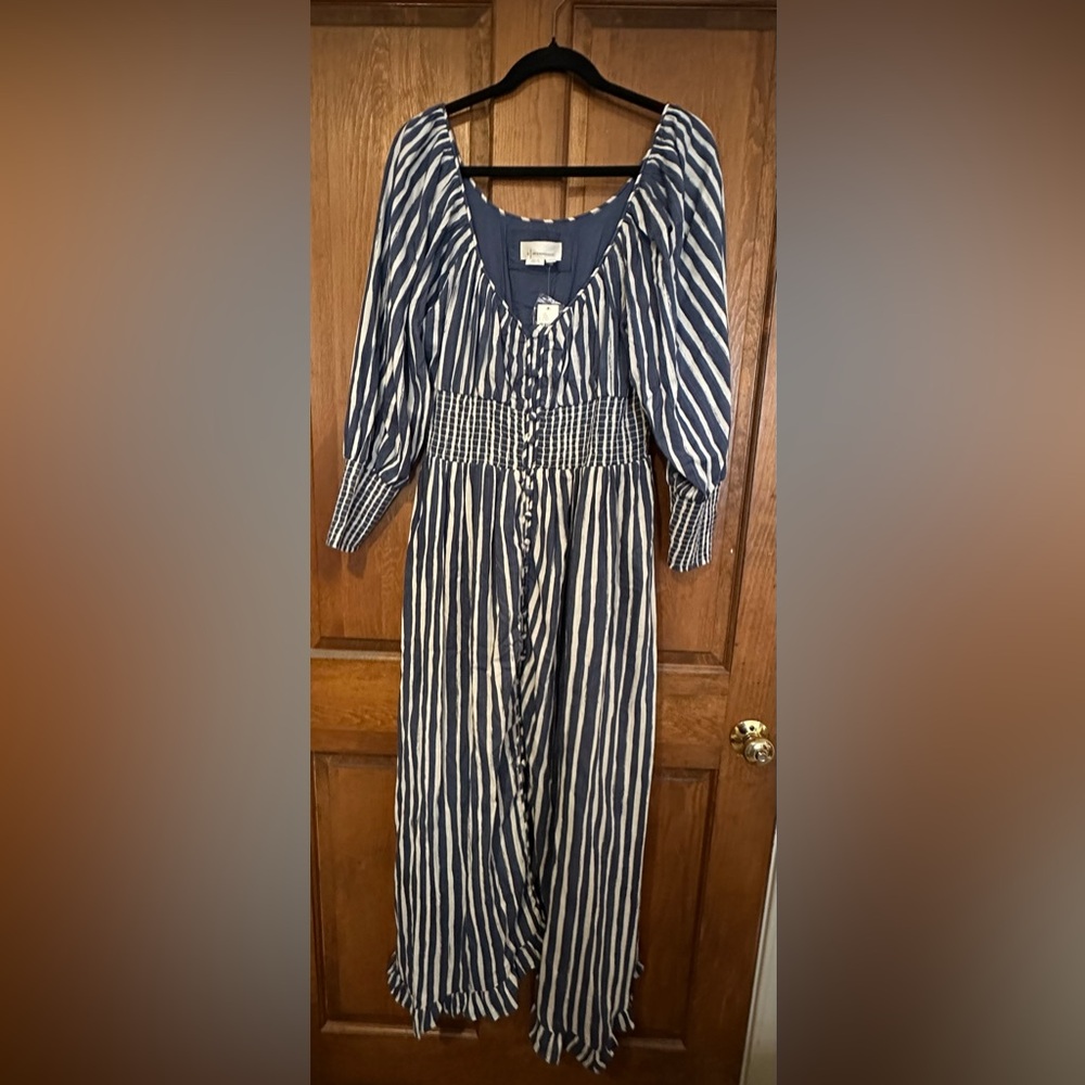 By Anthropologie Long Sleeved Sweetheart Midi Dress - Picture 2 of 9
